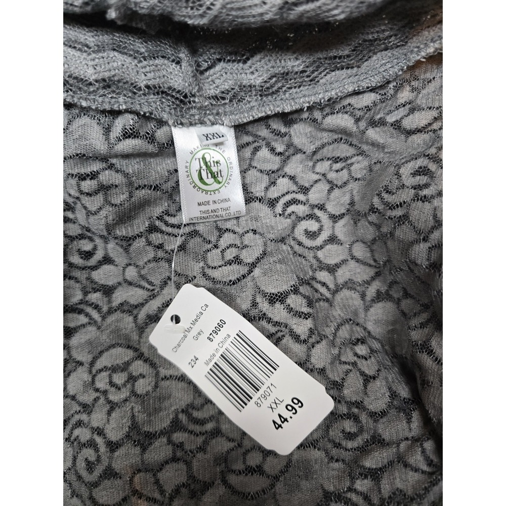 NWT This & That XxL Grey Carnegin Dress Floral Lace - Picture 5 of 5